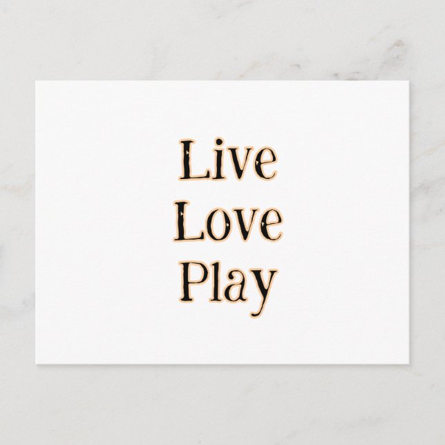 Postal Live love play naranja negro reproductor deportivo (Anverso)