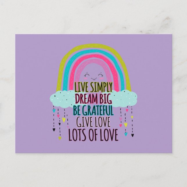 Postal Live Simplam Dream Big Be Graying Give Love (Anverso)