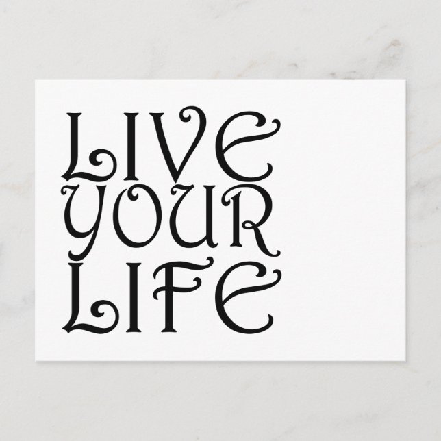 Postal "Live Your Life" (Anverso)