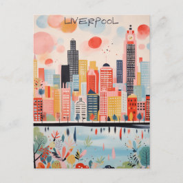 Postal Liverpool England Travel City Painting Aesthetic