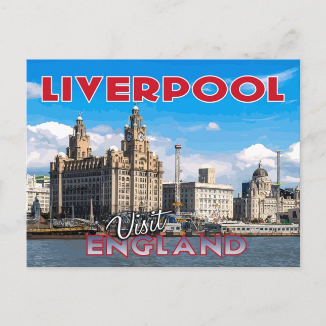 Postal Liverpool, Visita Inglaterra (Anverso)