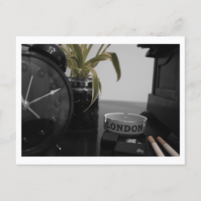 Postal Living on London Time Postcard Print by JHT (Anverso)