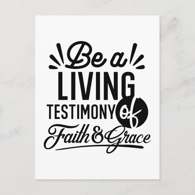 Postal Living Testimony Bible Quote Christian Motivation (Anverso)