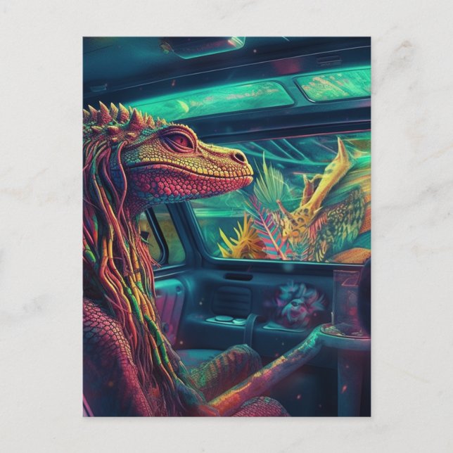 Postal Lizard en una camioneta (Anverso)
