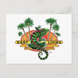 Postal Lizard fácil de vivir en la playa