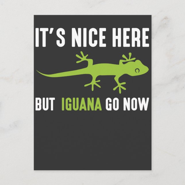 Postal Lizard Lover Iguana Green Gecko Fiesta Animal Pun (Anverso)