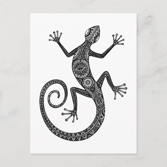 Postal Lizard O Salamander Doodle (Anverso)