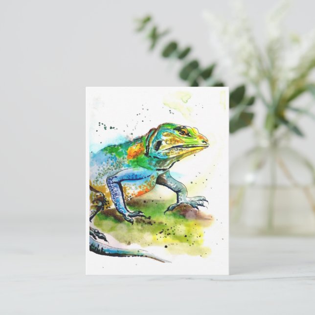 Postal Lizard verde (Anverso de pie)