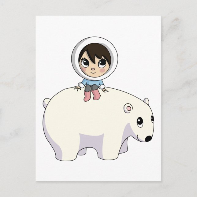Postal Lizzy y escarcha el oso polar (Anverso)