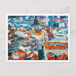 Postal Ljubljana Eslovenia Hermoso paisaje de pintura al