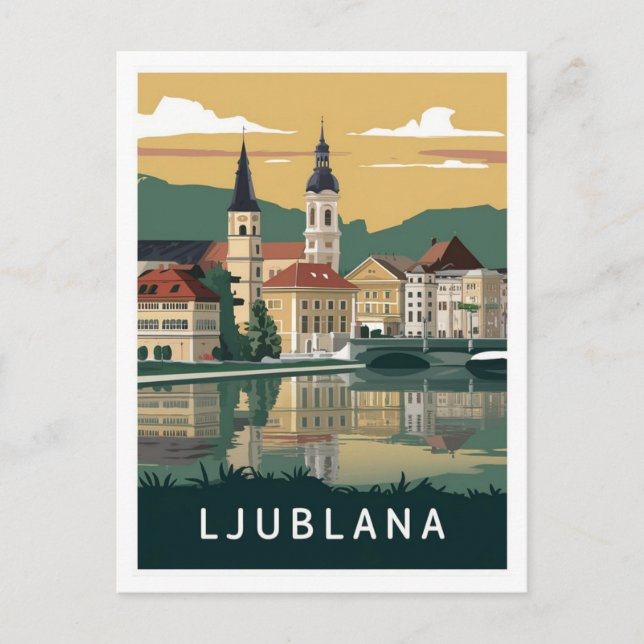 Postal Ljubljana, Eslovenia Viajes (Anverso)