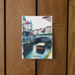 Postal Ljubljana Eslovenia Watercolor Vintage Viaje<br><div class="desc">Este es un hermoso ilustracion de viajes vintage en una postal de la capital de Eslovenia,  Ljubljana,  con sus monumentos históricos y lugares de interés. Personalizar de esta elegante postal del popular destino europeo de viajes. Hazlo tuyo y compres ahora.</div>