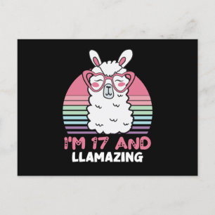 Postal Llama a 17 cumpleaños de un cumpleaños de 17 años