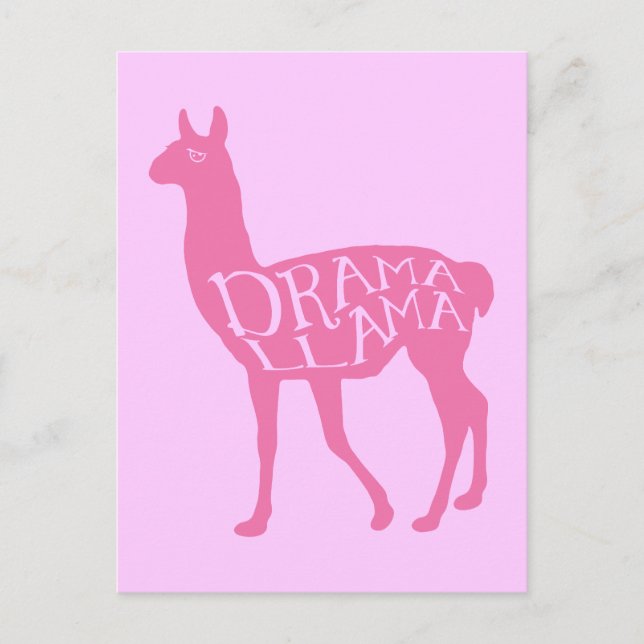 Postal Llama a drama rosa (Anverso)