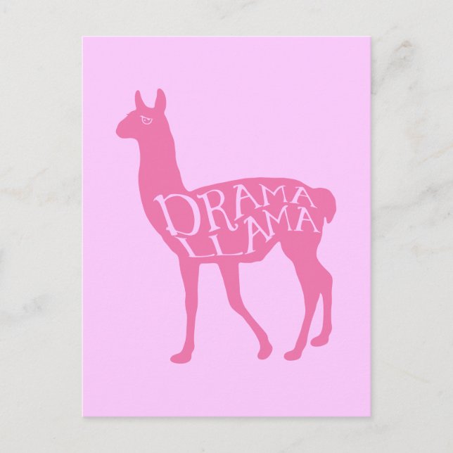 Postal Llama a drama rosa (Anverso)