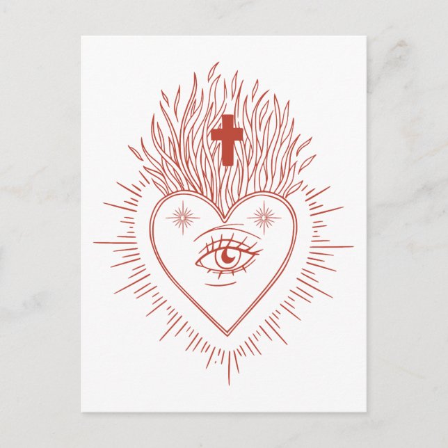 Postal Llama al corazón (Anverso)