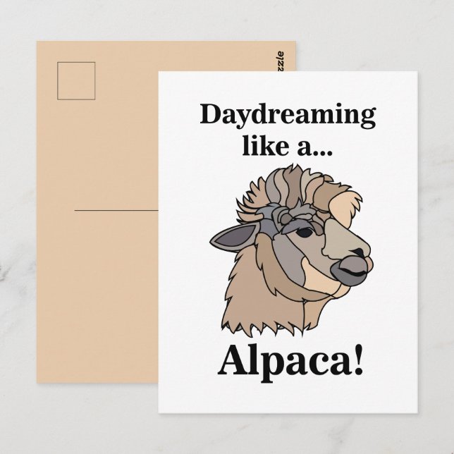 Postal Llama Alpaca Animal Divertido (Anverso / Reverso)