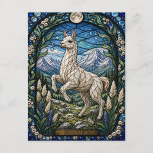 Postal Llama / Alpaca de Meseta Alta Vidrio Pintado Illum