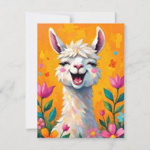 Postal Llama amor en flor