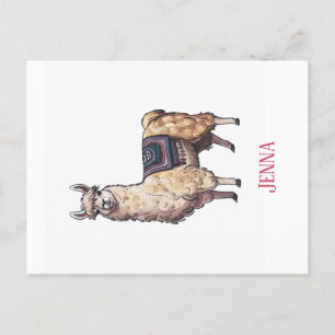 Postal Llama caprichosa personalizada