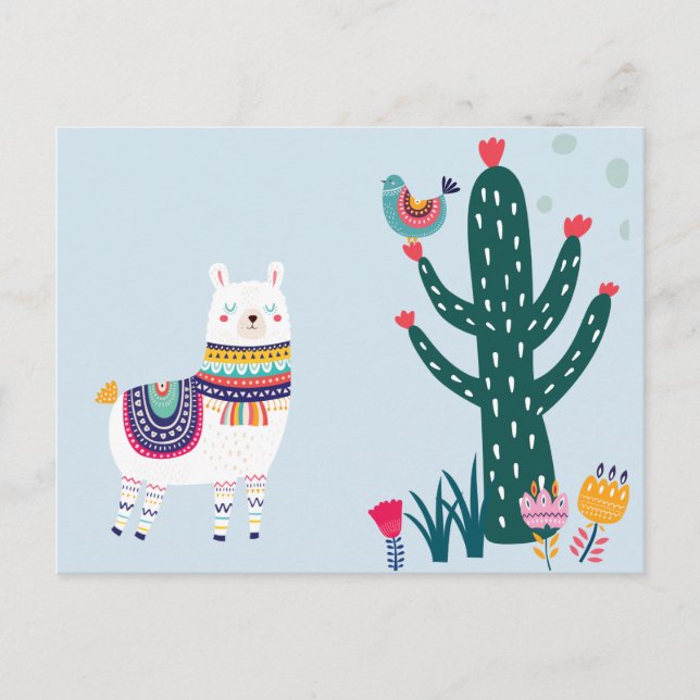 Postal Llama cute (Anverso)