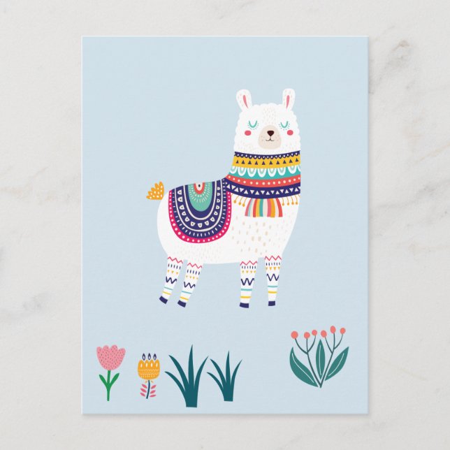 Postal Llama cute (Anverso)