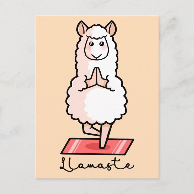 Postal Llama de la yoga - Llamaste (Anverso)