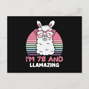 Postal Llama de Llama de 78 años, cumpleaños 78