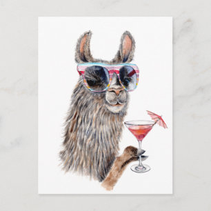 Postal Llama de vacaciones