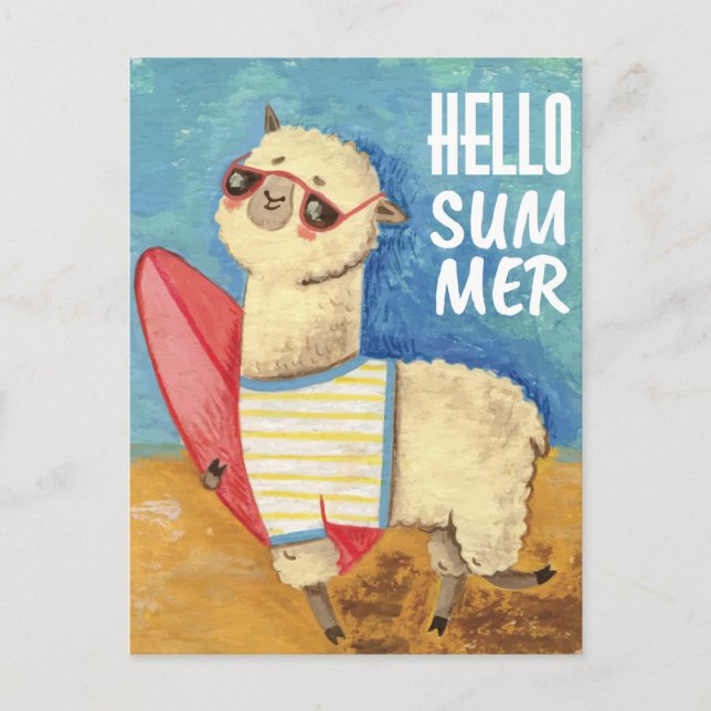 Postal Llama de verano (Anverso)