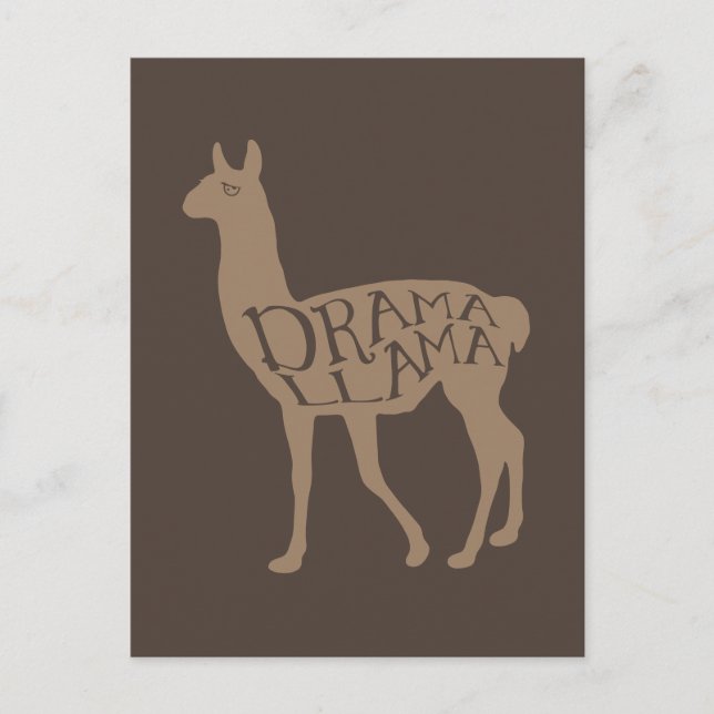 Postal Llama dramática (Anverso)