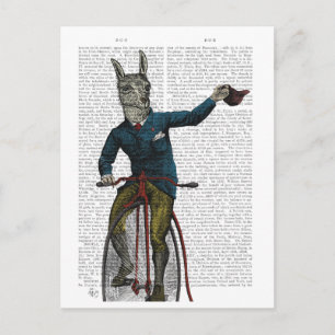 Postal Llama en bicicleta