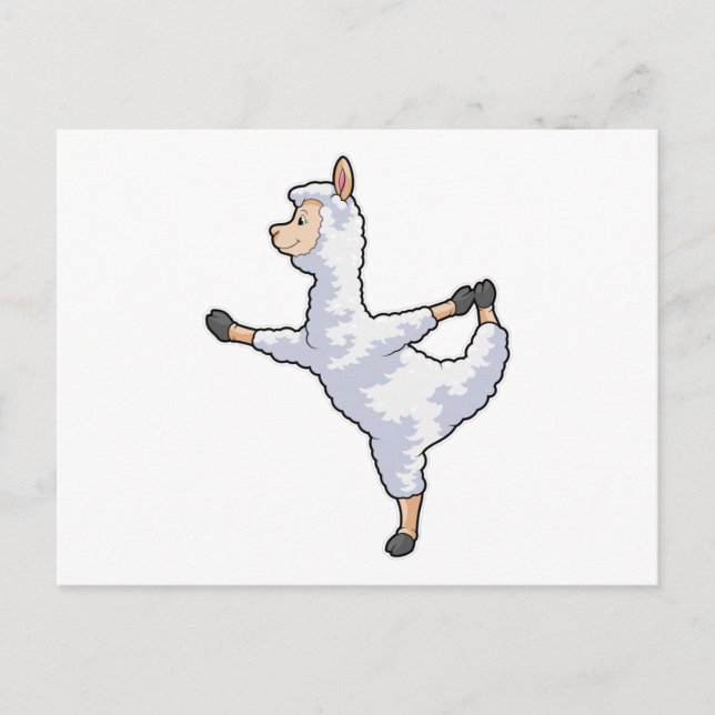 Postal Llama en Fitness de Yoga (Anverso)
