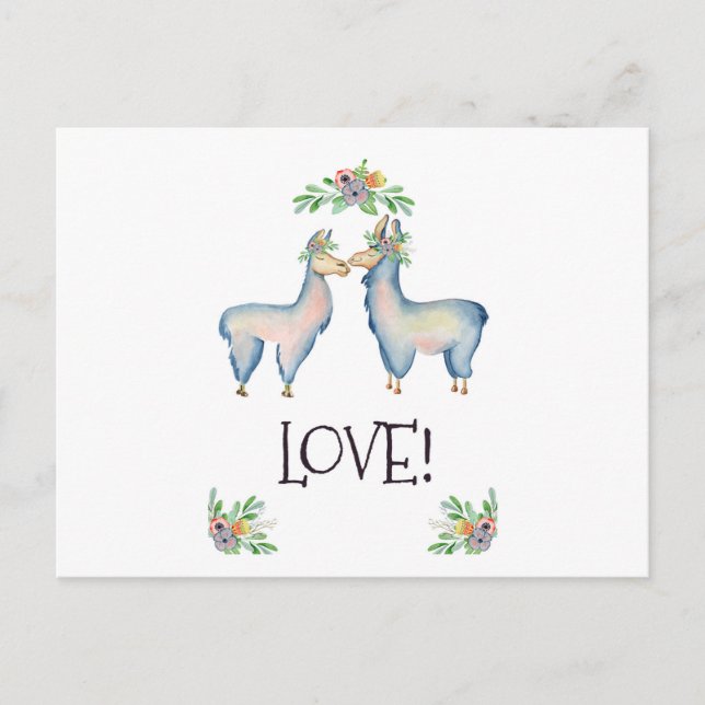 Postal Llama está enamorada (Anverso)