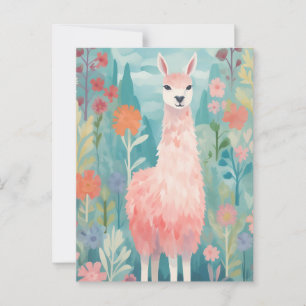 Postal Llama Feliz Pequeña