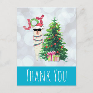 Postal Llama Guay a Silver Bokeh y Icy Blue Gracias