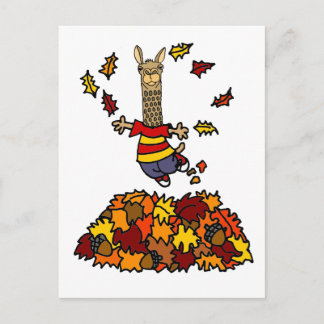 Postal Llama ligera saltando en Personalizado de pieles d