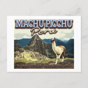 POSTAL LLAMA - MACHU PICCHU PERU