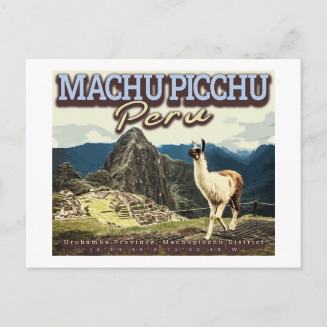 POSTAL LLAMA - MACHU PICCHU PERU (Anverso)