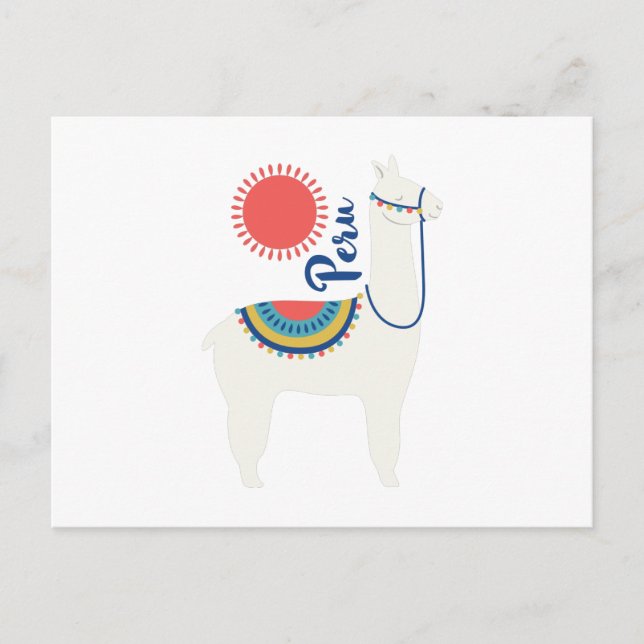 Postal Llama peruana (Anverso)