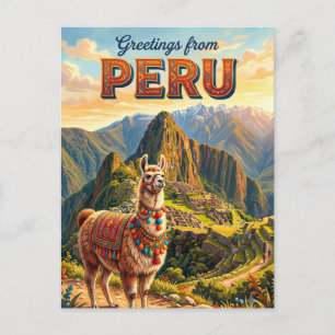 Postal Llama peruana