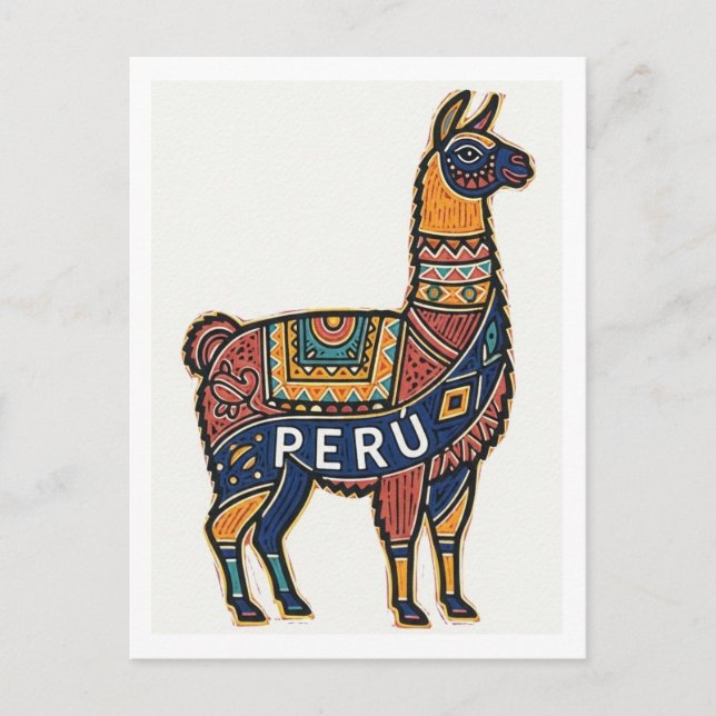 Postal Llama Peruana (Anverso)
