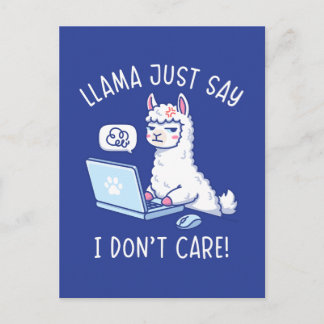 Postal Llama Solo Di No Me Importa - Oficina Divertida de