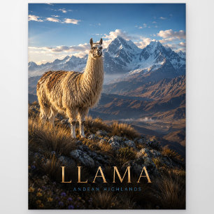 Postal Llama Tierras Altas de los Andes ANIMALES