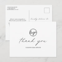 Llamada Chic Caligrafía Logo Elegante Agradecimien