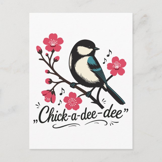 Postal Llamada de ave carbonero chick-a-dee-dee-dee (Anverso)