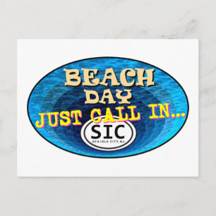 Postal LLAMADA DEL DÍA DE LA PLAYA EN SIC NJ Sea Isle Cit