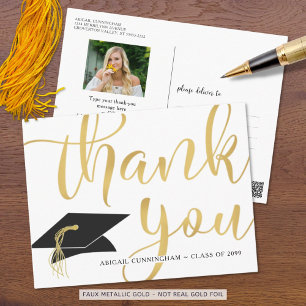 Postal Llamada fotográfica de graduación Escritura Caligr