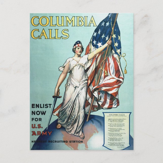 Postal Llamadas de Columbia (Anverso)