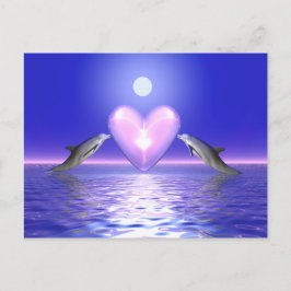 Postal Llamadores al corazón - Delfines